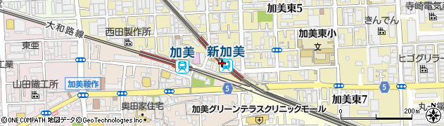 新加美駅周辺の地図