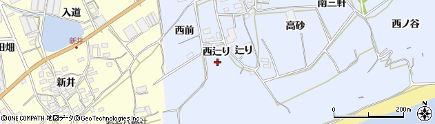 愛知県田原市大草町西辷り周辺の地図