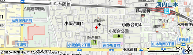 大阪府八尾市小阪合町周辺の地図