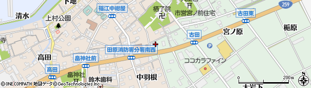 愛知県田原市古田町エゲノ前175周辺の地図