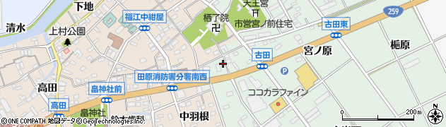 愛知県田原市古田町エゲノ前169周辺の地図