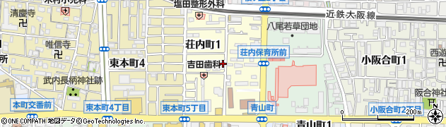 大阪府八尾市荘内町周辺の地図