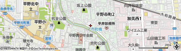 大阪府大阪市平野区平野市町周辺の地図