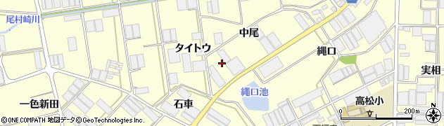 愛知県田原市高松町中尾周辺の地図