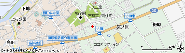 愛知県田原市古田町エゲノ前157周辺の地図