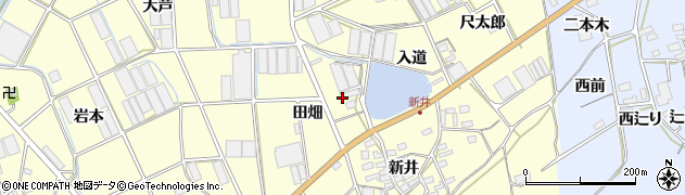 愛知県田原市高松町田畑周辺の地図