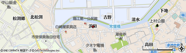 愛知県田原市福江町浜田周辺の地図