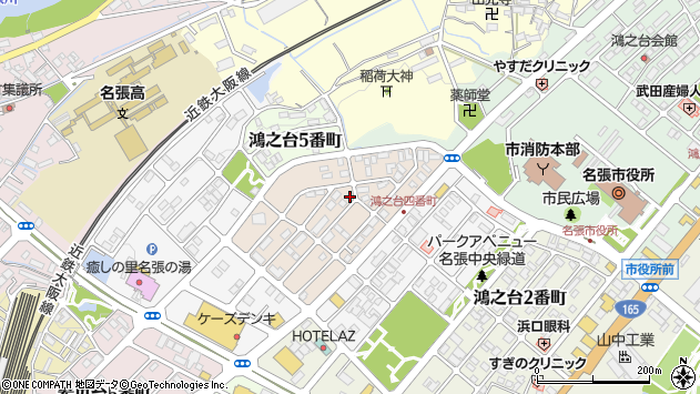 〒518-0704 三重県名張市鴻之台４番町の地図