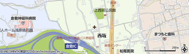 岡山県倉敷市西坂周辺の地図