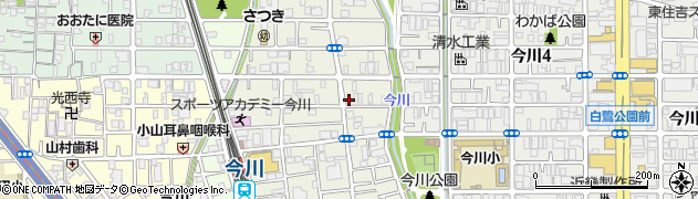 大阪府大阪市東住吉区西今川周辺の地図