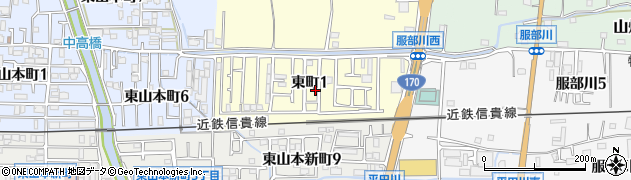 大阪府八尾市東町1丁目周辺の地図