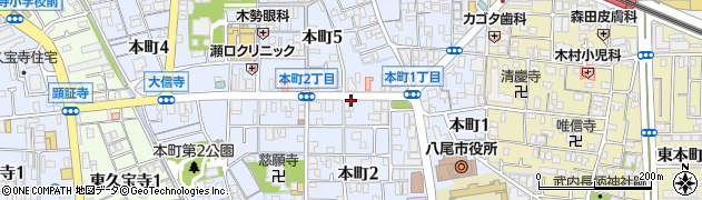 松屋八尾本町店周辺の地図
