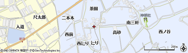 愛知県田原市大草町辷り周辺の地図
