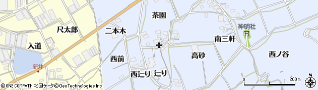 愛知県田原市大草町（辷り）周辺の地図