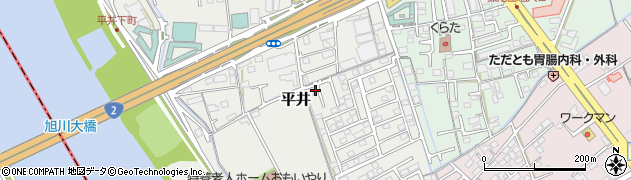 岡山県岡山市中区平井1114-2周辺の地図