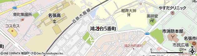 三重県名張市鴻之台５番町周辺の地図