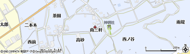 愛知県田原市大草町南三軒周辺の地図