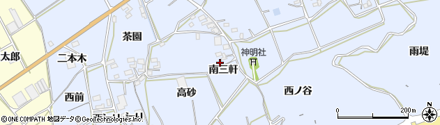 愛知県田原市大草町（南三軒）周辺の地図