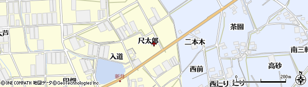 愛知県田原市高松町尺太郎41周辺の地図