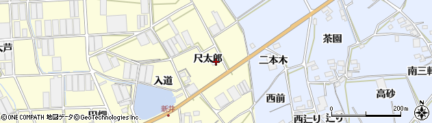 愛知県田原市高松町尺太郎周辺の地図