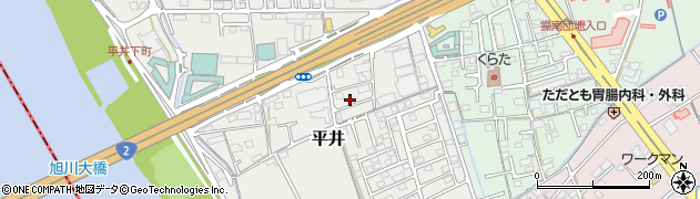 岡山県岡山市中区平井1110-20周辺の地図