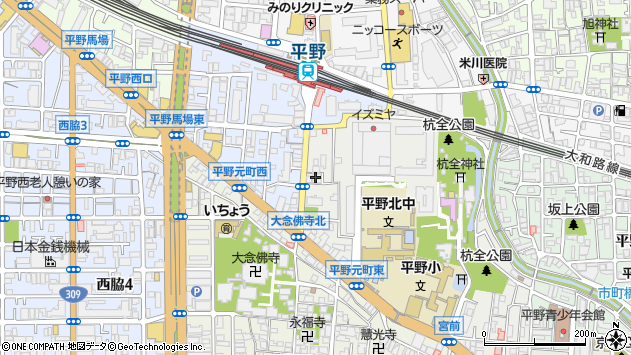 〒547-0046 大阪府大阪市平野区平野宮町の地図