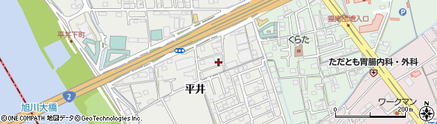 岡山県岡山市中区平井1110-17周辺の地図