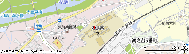 三重県立名張高等学校周辺の地図
