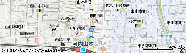 大阪中河内農業協同組合　山本支店周辺の地図