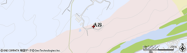 三重県名張市大谷周辺の地図