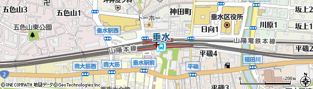 ココカラファイン薬局JR垂水駅店周辺の地図