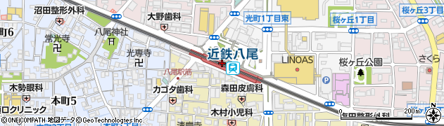 近鉄不動産株式会社　仲介・八尾営業所周辺の地図