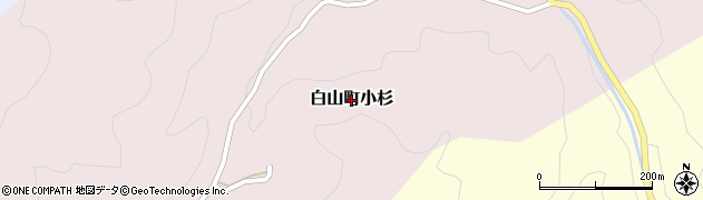 三重県津市白山町小杉周辺の地図