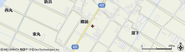 愛知県田原市中山町郷前周辺の地図