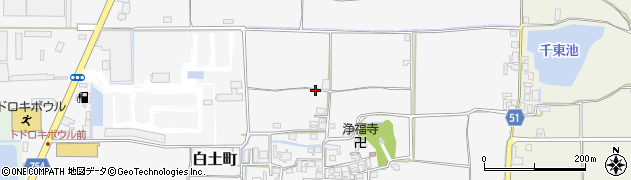 奈良県大和郡山市白土町周辺の地図