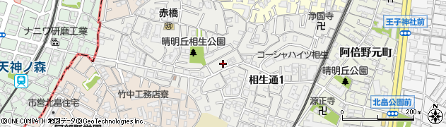 大阪府大阪市阿倍野区相生通周辺の地図