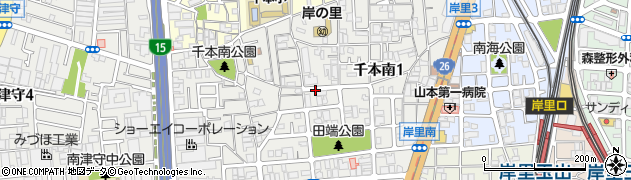大阪府大阪市西成区千本南周辺の地図