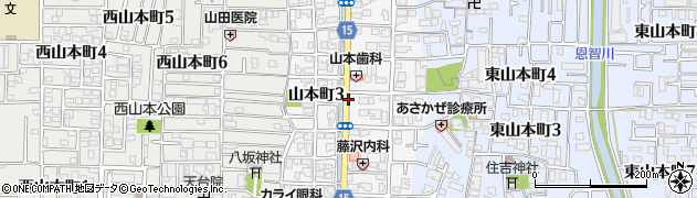 大阪府八尾市山本町周辺の地図