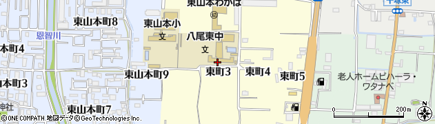 大阪府八尾市東町3丁目周辺の地図