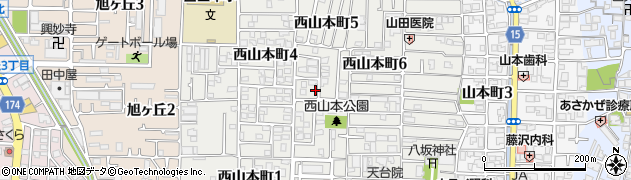 大阪府八尾市西山本町周辺の地図