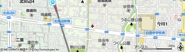 株式会社フタバクリーニング　北田辺店周辺の地図