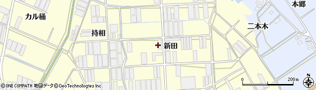 愛知県田原市高松町（新田）周辺の地図