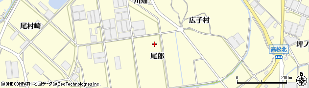 愛知県田原市高松町（尾郎）周辺の地図
