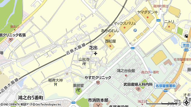 〒518-0751 三重県名張市蔵持町芝出の地図
