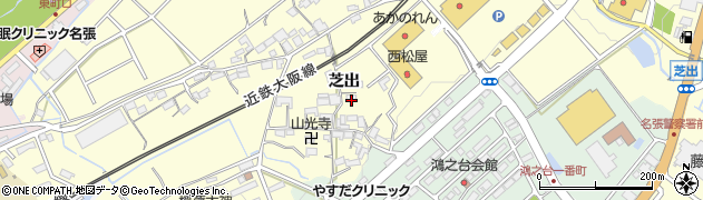 三重県名張市蔵持町（芝出）周辺の地図