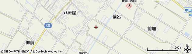 愛知県田原市中山町周辺の地図