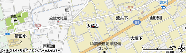 愛知県田原市高木町大荒古周辺の地図