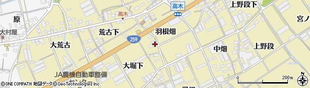 愛知県田原市高木町大堀下35周辺の地図