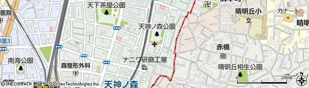 大阪府大阪市西成区天神ノ森周辺の地図