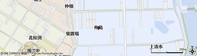 愛知県田原市向山町（仲島）周辺の地図